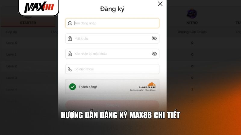 Các bước đăng ký Max88 đầy đủ